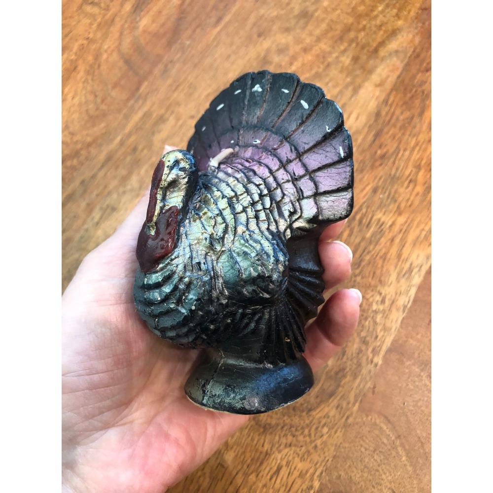 Vintage Unburned Gurley Iridescent Turkey Candle - 35 Cent Tag - Thanksgiving